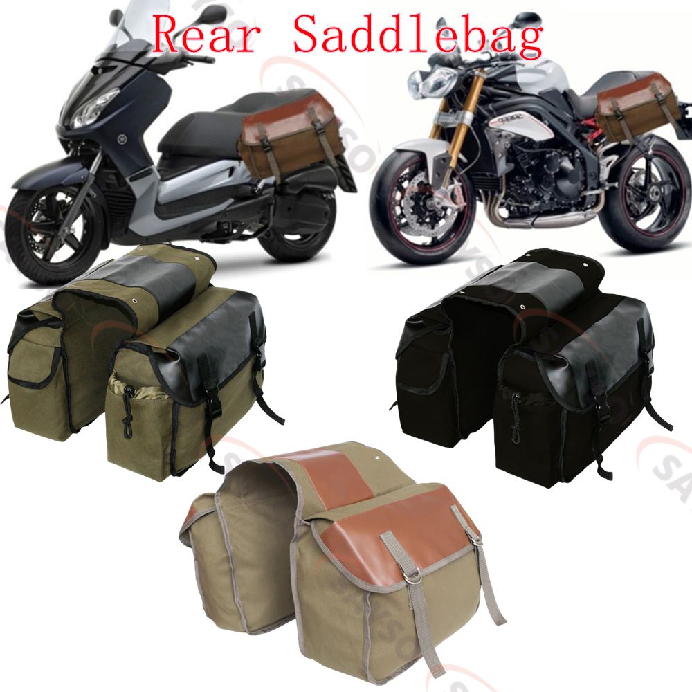 Motorcycle Gear Backpack - Tas Sadel Belakang Kulit Kanvas Tas